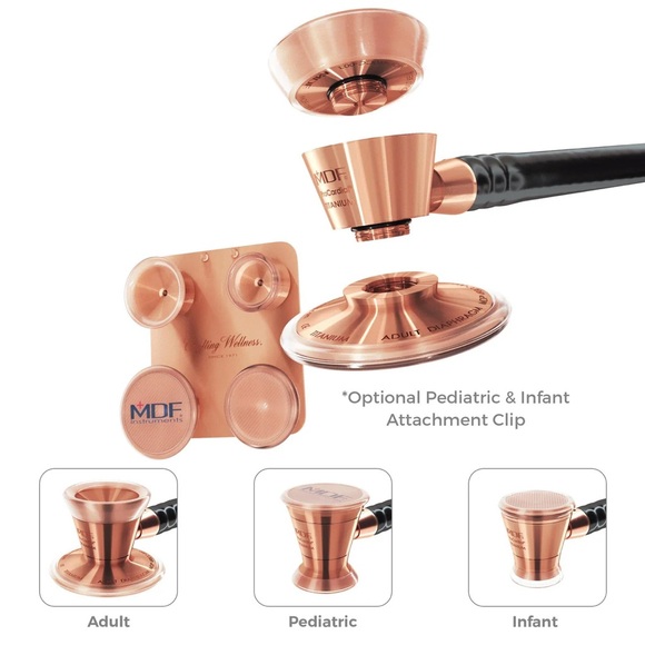 MDF PROCARDIAL TITANIUM STETHOSCOPE ORION NEBULA/ROSE GOLD & accessories - Picture 11 of 14